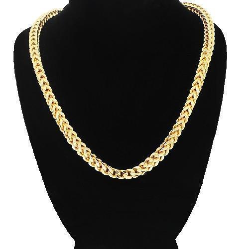 Cadena Franco para hombre de oro amarillo macizo de 14 quilates de 4 mm