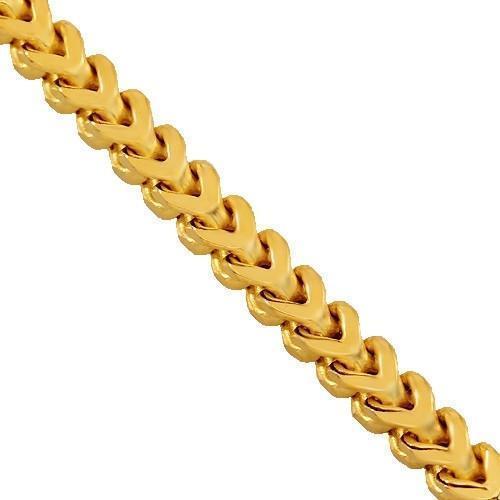 14K Solid Yellow Gold Mens Medium Franco Chain 5 mm