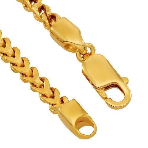 14K Solid Yellow Gold Mens Medium Franco Chain 5 mm