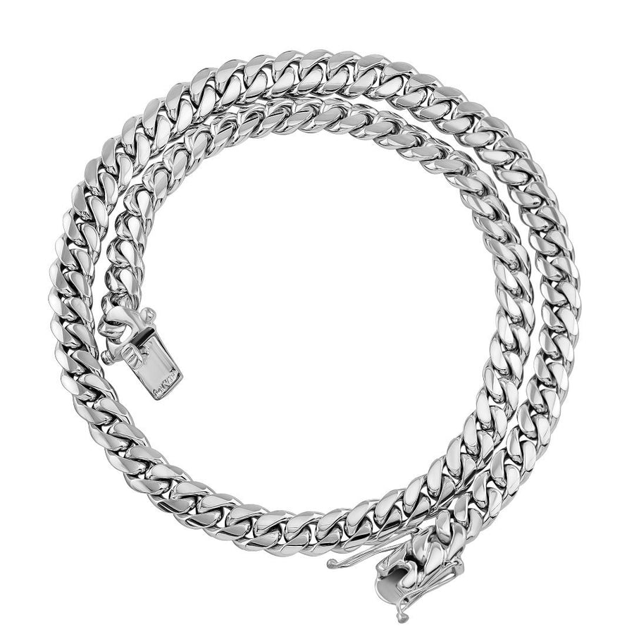 White gold mens cuban chain Clearance