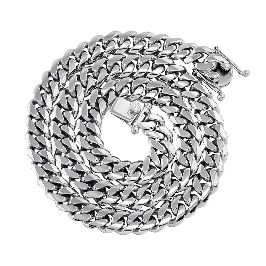 14K White Gold Mens Cuban Chain 7 mm