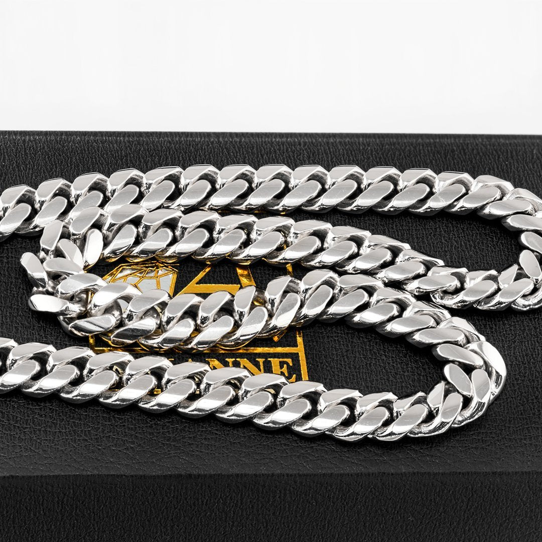 14K White Gold Mens Cuban Chain 7 mm