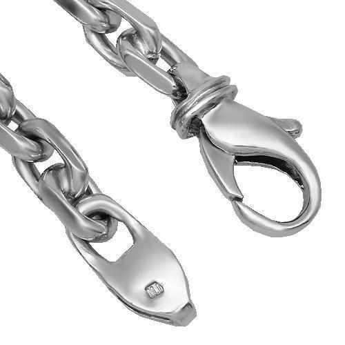 14K White Gold Mens Fancy Chain 5 mm