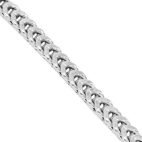 14K White Gold Mens Franco Chain 5 mm