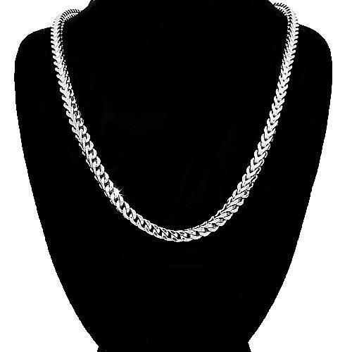 14K White Gold Mens Franco Chain 5 mm