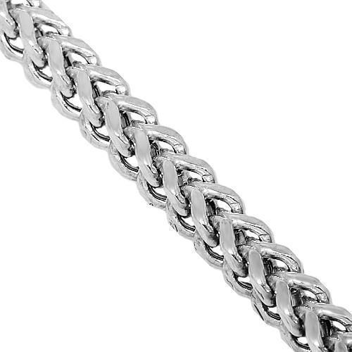 14K White Gold Mens Medium Franco Chain 4 mm