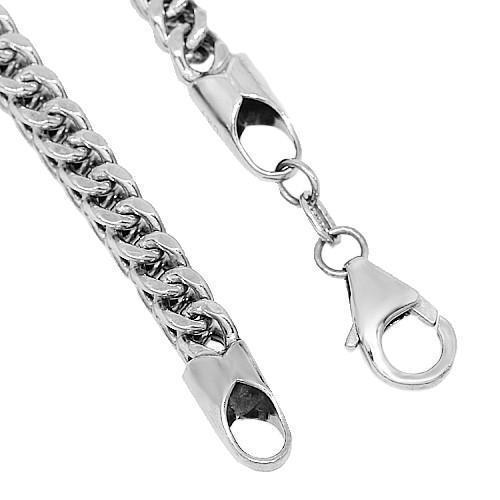 14K White Gold Mens Medium Franco Chain 4 mm