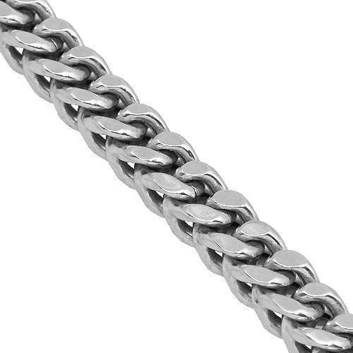 14K White Solid Gold Mens Franco Chain 4 mm