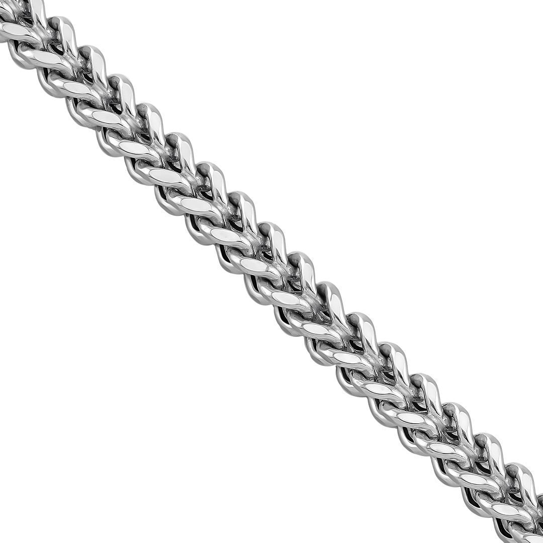 14K White Solid Gold Mens Franco Chain 5 mm