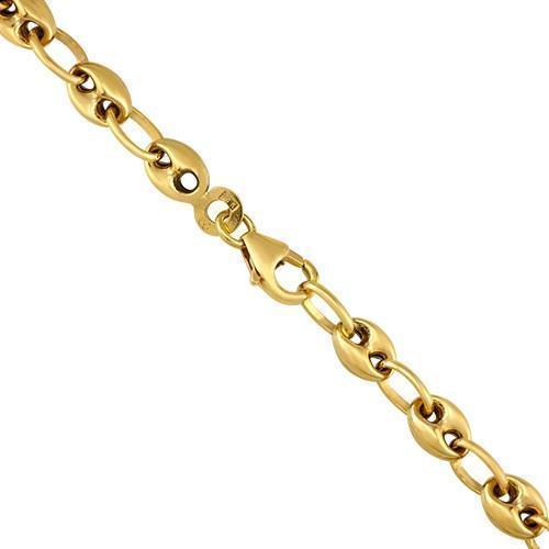 14k Yellow Gold Anchor Puffed Chain 5 mm