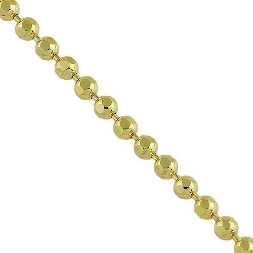 14K Solid Gold Ball Chain Necklace with Lobster Lock