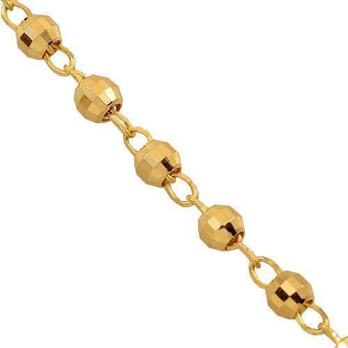 Limor 925 Sterling Silver 14k Yellow Gold Ball Bead Link Italian Chain Necklace – Multiple Lengths