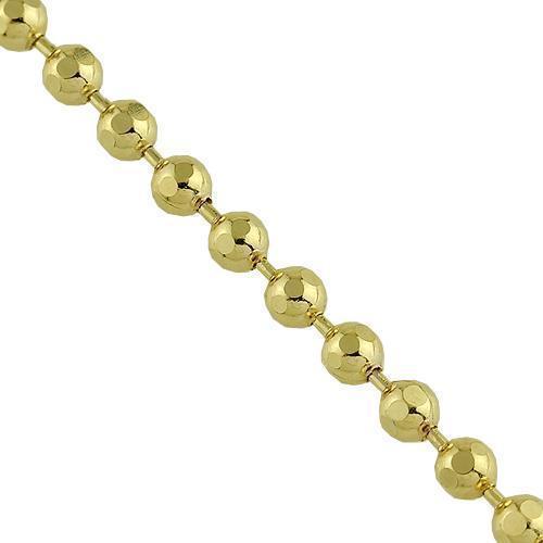 14K Yellow Gold Ball Bead Chain 3 mm