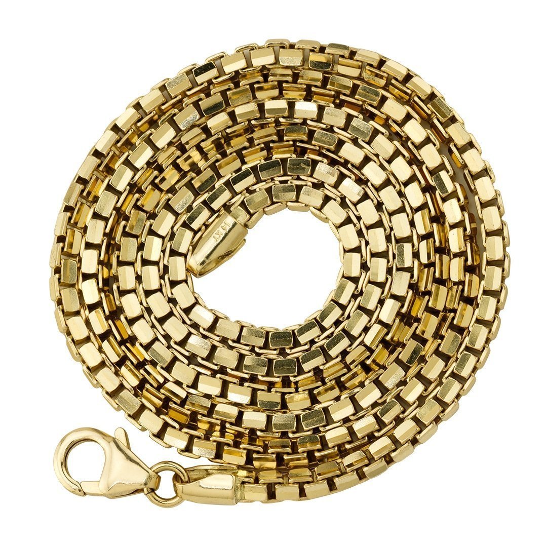 14k Yellow Gold Solid Box Link Chain mm