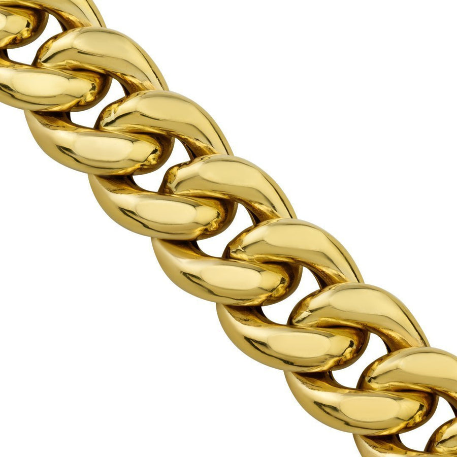 14k Yellow Gold Cuban Link Chain 16 mm