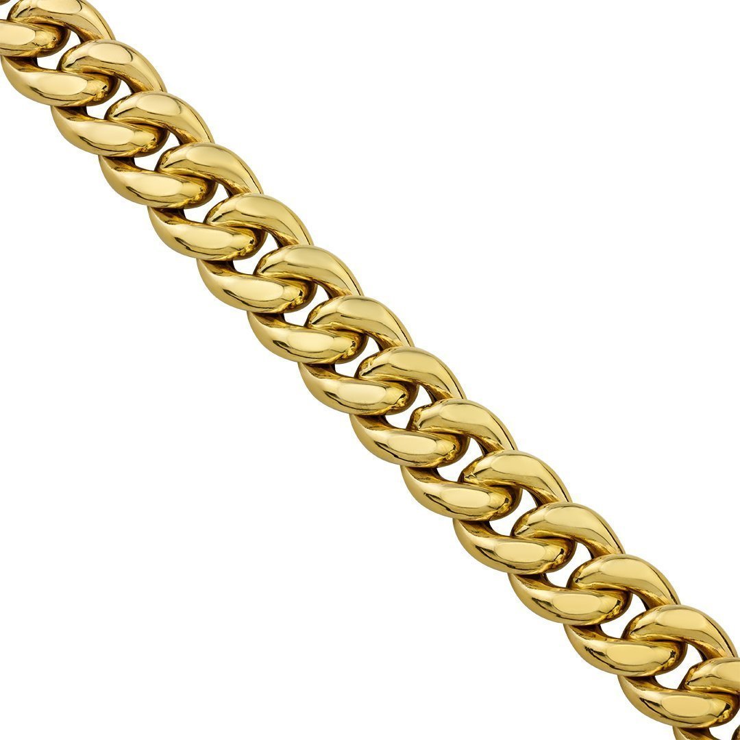 14k Yellow Gold Cuban Link Chain 16 mm