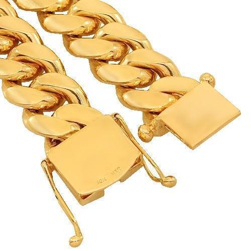 14K Yellow Gold Cuban Link Chain 21.5 mm