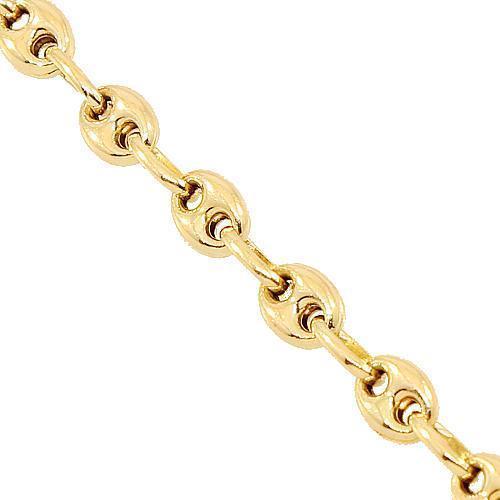 14K Yellow Gold Fancy Anchor Puffed Chain 4 mm