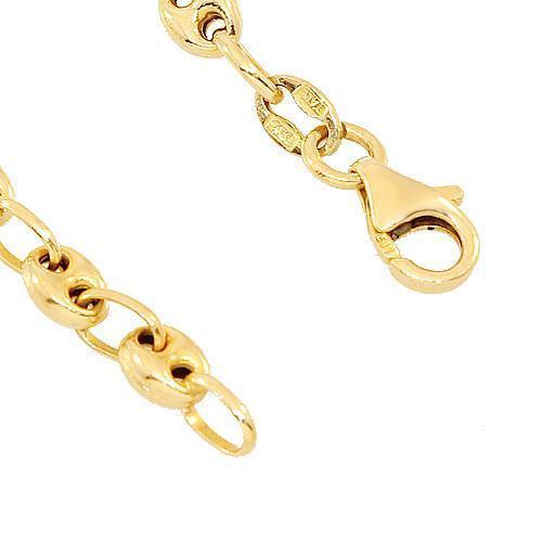 14K Yellow Gold Fancy Anchor Puffed Chain 4 mm