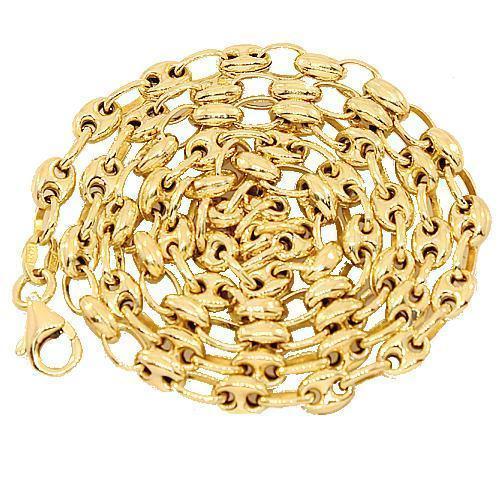 14K Yellow Gold Fancy Anchor Puffed Chain 4 mm
