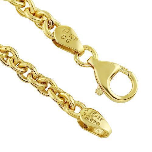 14k Yellow Gold Cable Link Chain 3 mm