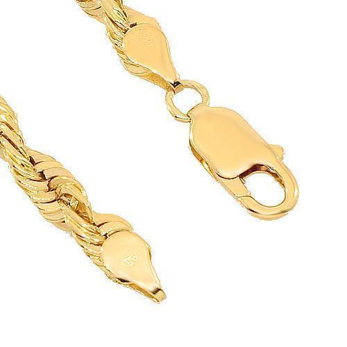 14K Yellow Gold Fancy Rope Chain 4 mm