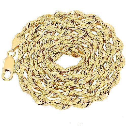 14K Yellow Gold Fancy Rope Chain 4 mm
