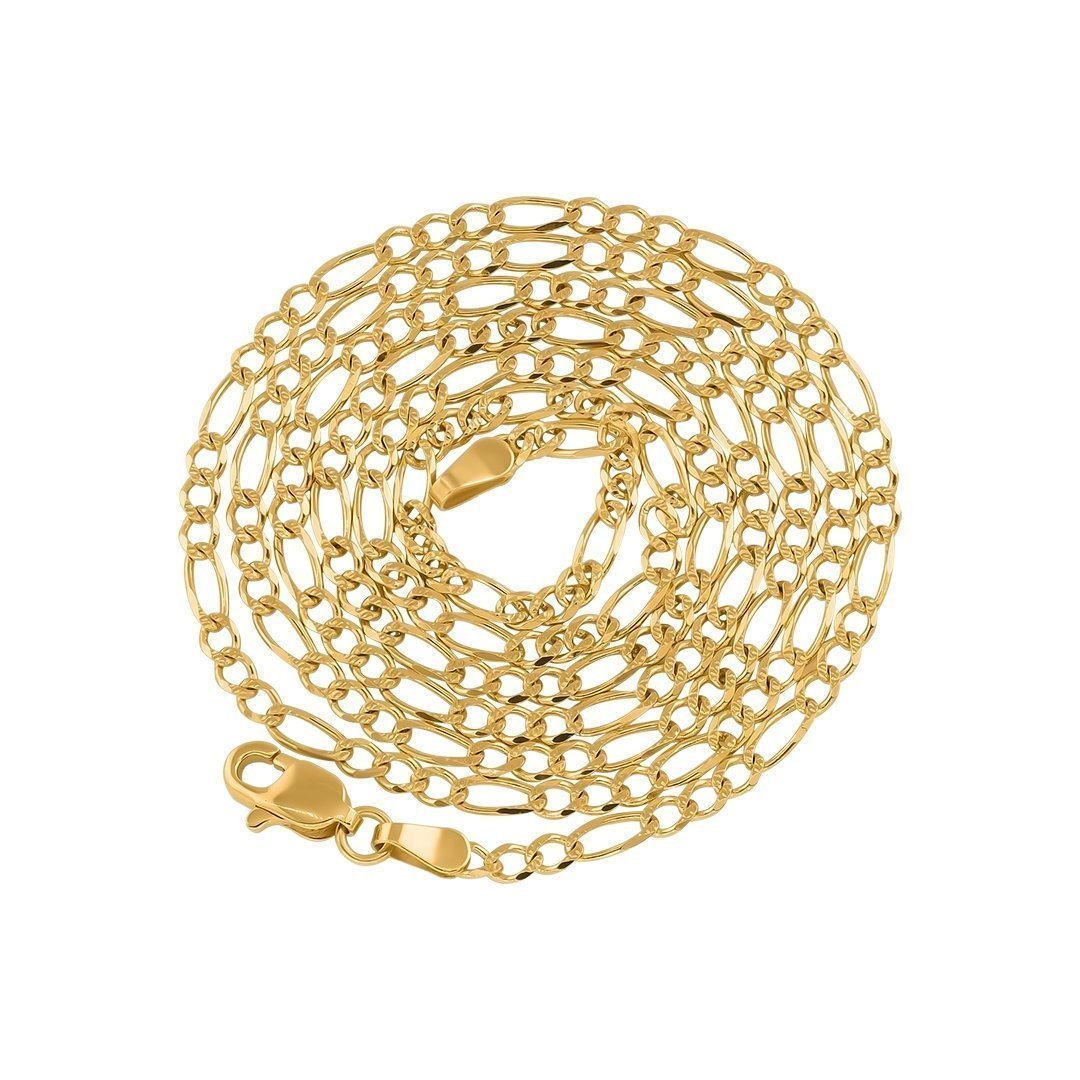 14k Yellow Gold Figaro Link Chain 2.5 mm