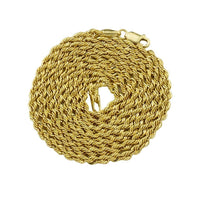 Thumbnail for 14k Yellow Gold Hollow Rope Chain 3 mm