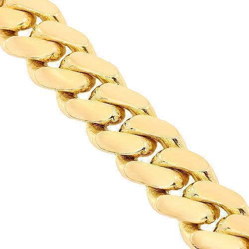 14K Yellow Gold Mens Cuban Chain 10 mm