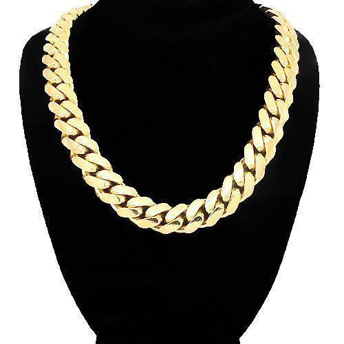 14K Yellow Gold Mens Cuban Chain 10 mm