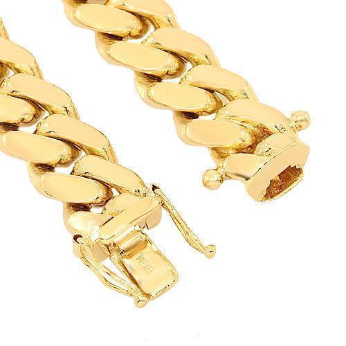 14K Yellow Gold Mens Cuban Chain 10 mm