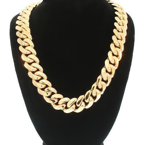 14K Yellow Gold Mens Cuban Chain 14.5 mm (H440)