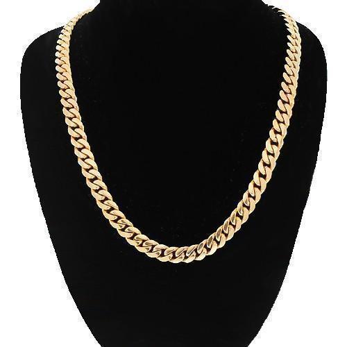 14K Yellow Gold Mens Cuban Chain 6 mm (H180)