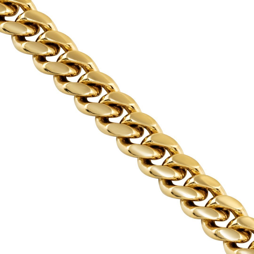 14K Yellow Gold Mens Cuban Link Chain 7 mm