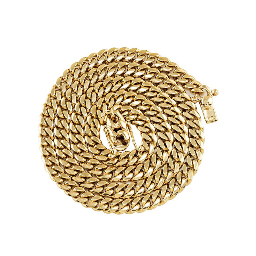 14K Yellow Gold Mens Cuban Link Chain 7 mm