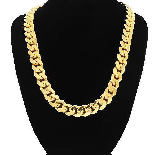 14K Yellow Gold Mens Cuban Link Chain 8 mm