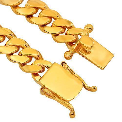 14K Yellow Gold Mens Cuban Link Chain 8 mm