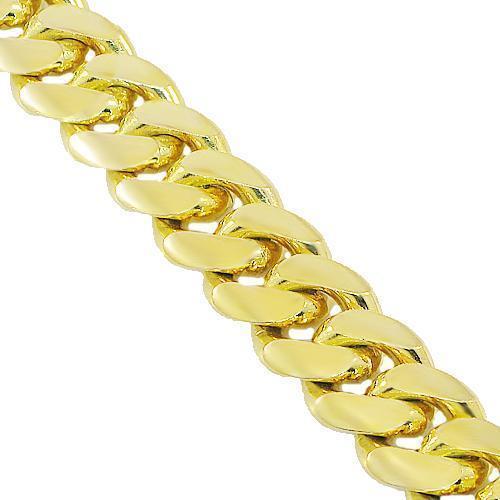 14K Yellow Gold Mens Cuban Link Chain14 mm