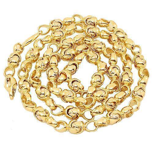 14K Yellow Gold Mens Fancy Chain 7 mm