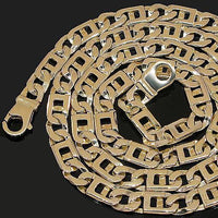 Thumbnail for 14K Yellow Gold Mens Fancy Tiger Eye Link Chain 7 mm