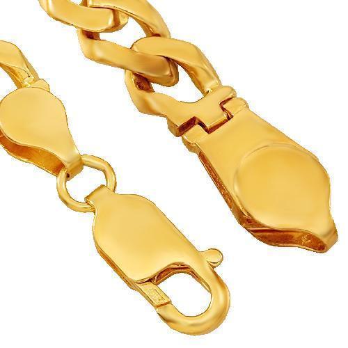 Men's Italian Modern 8mm 14K Yellow Gold 8.50 Figaro Link Chain Brace