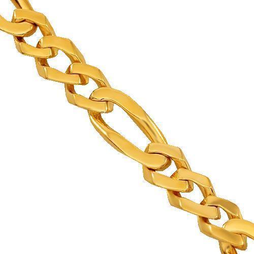 14K Yellow Gold Mens Figaro Chain 8 mm