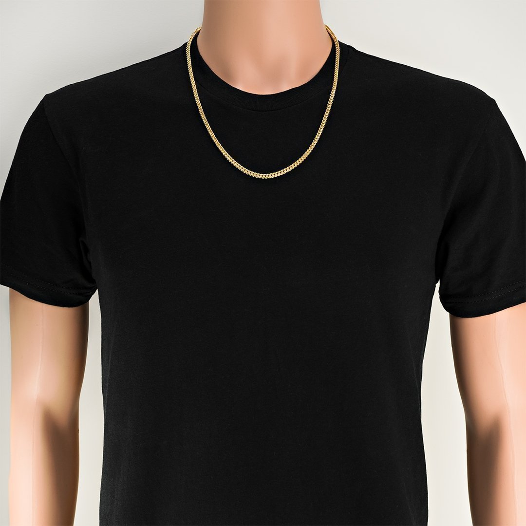 14K Yellow Gold Mens Franco Chain 3 mm