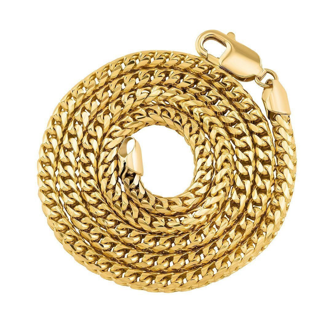 14k Yellow Gold Mens Franco Chain 4 mm – Avianne Jewelers