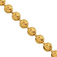 Thumbnail for 14K Yellow Gold Mens Moon Ball Bead Chain 4 mm