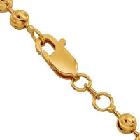 Thumbnail for 14K Yellow Gold Mens Moon Ball Bead Chain 4 mm