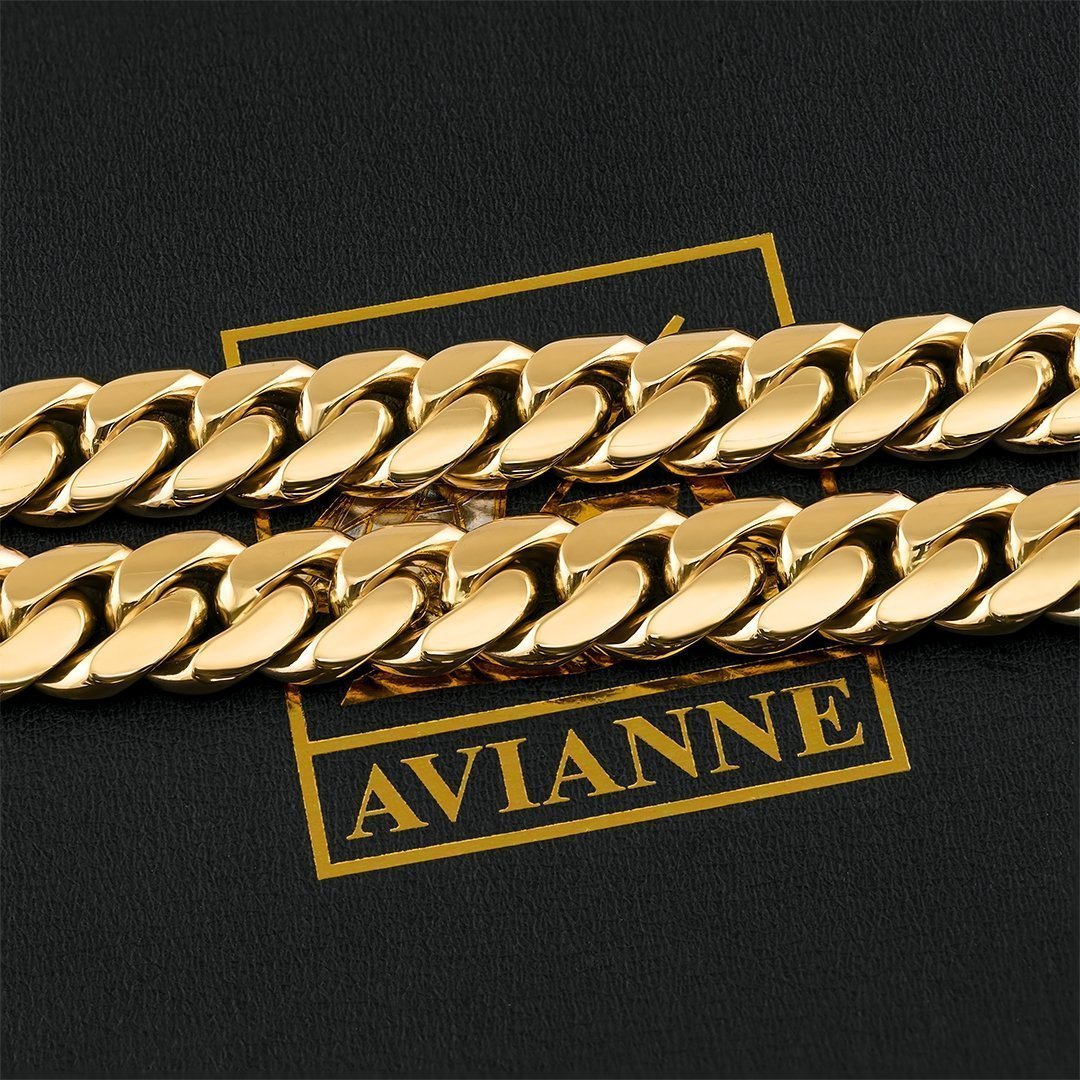 14k Yellow Gold Miami Cuban Chain 15.5 mm