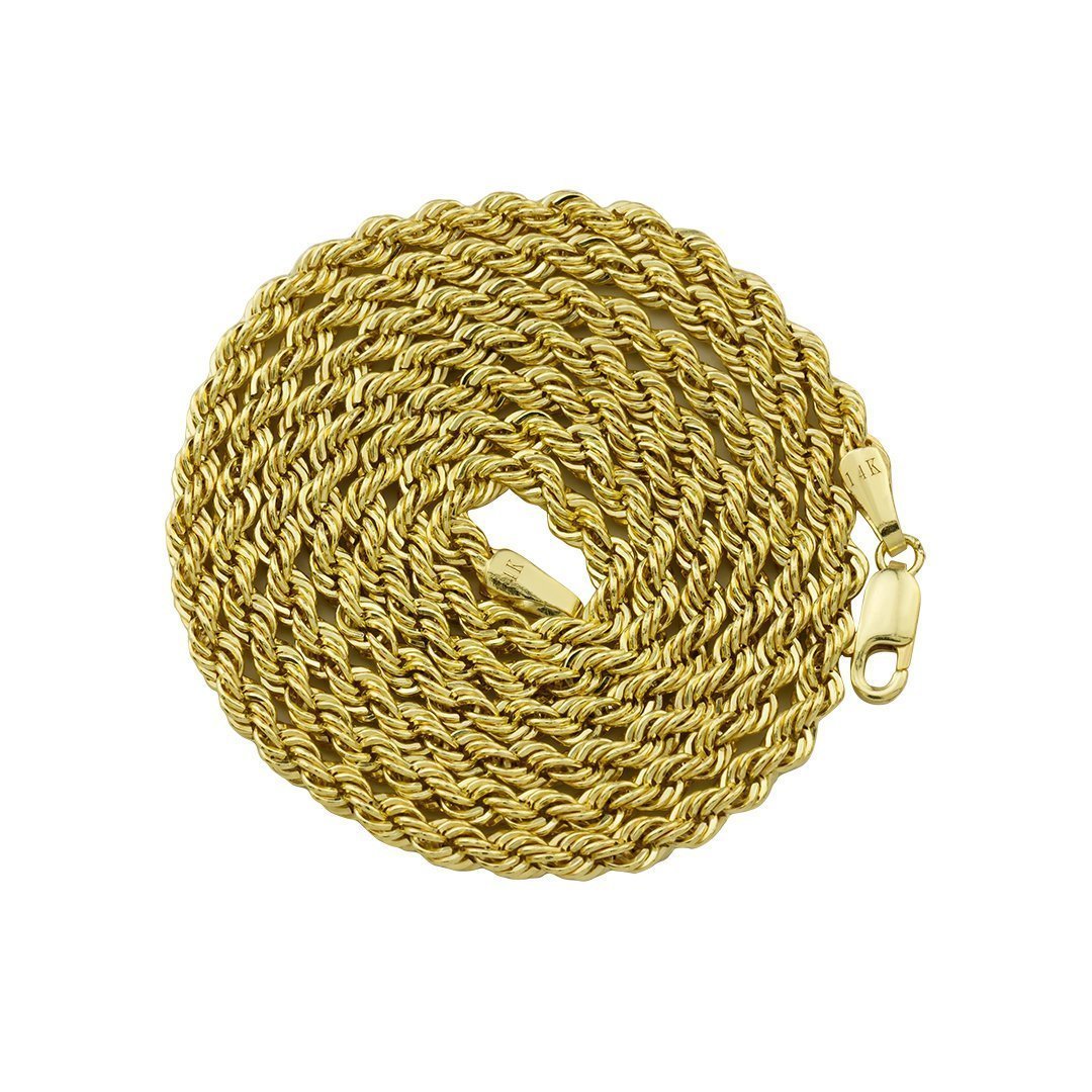 14k Yellow Gold Rope Chain 3.5 mm