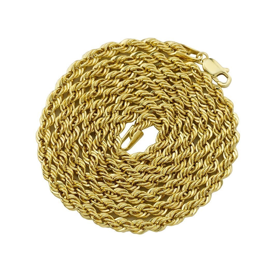 14k Yellow Gold Hollow Rope Chain 4 mm – Avianne Jewelers